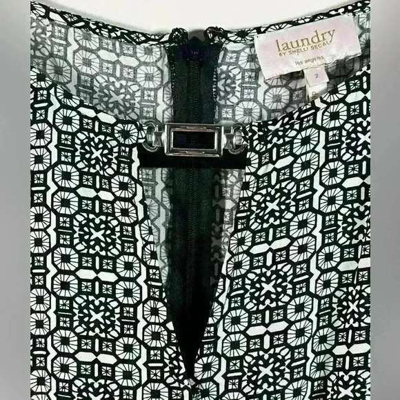 Laundry by Shelli Segal Romper Sleeveless Black and White Design Size 2 - Picture 6 of 12